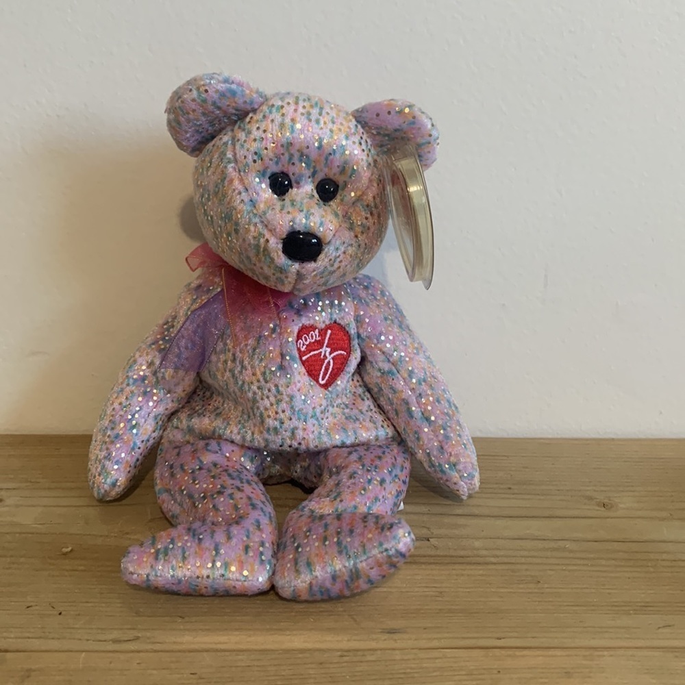 Retired NWT 2001 Signature Bear Beanie Baby TY Inside In A Plastic Case Plush - Picture 3 of 7
